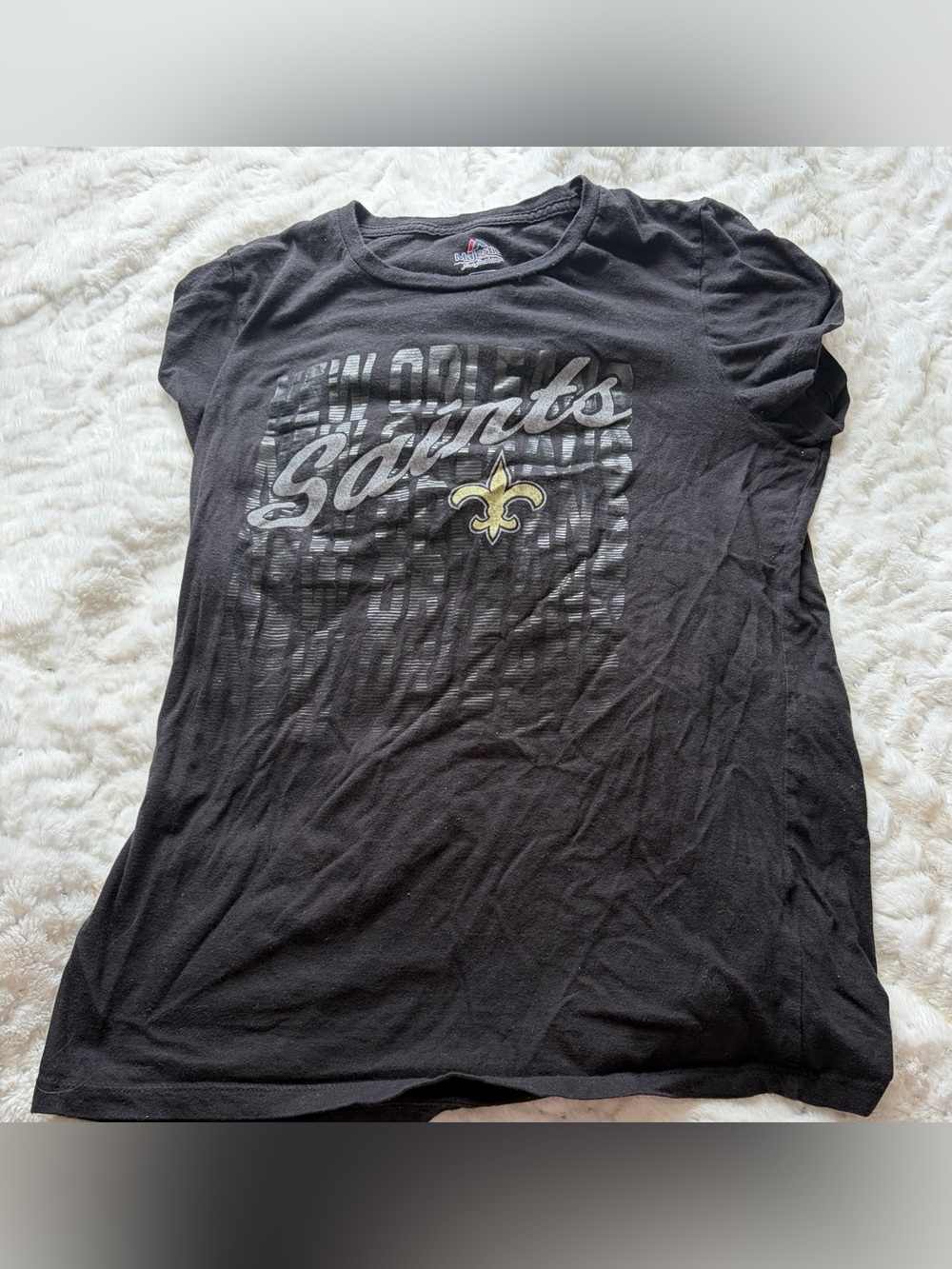 Women’s Majestic Fan Fashion New Orleans Saints T-Shirt — XL 🖤⚜️